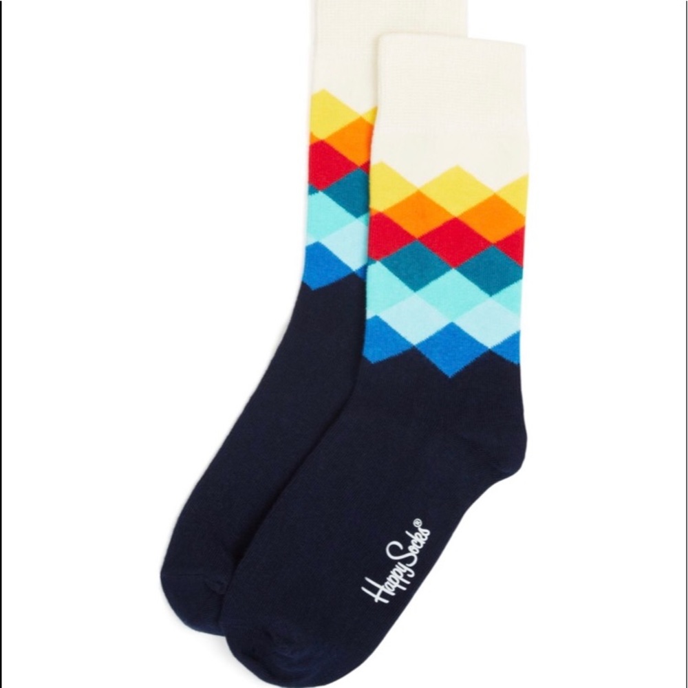 Happy Socks - Faded Diamond Socks Socken - navy